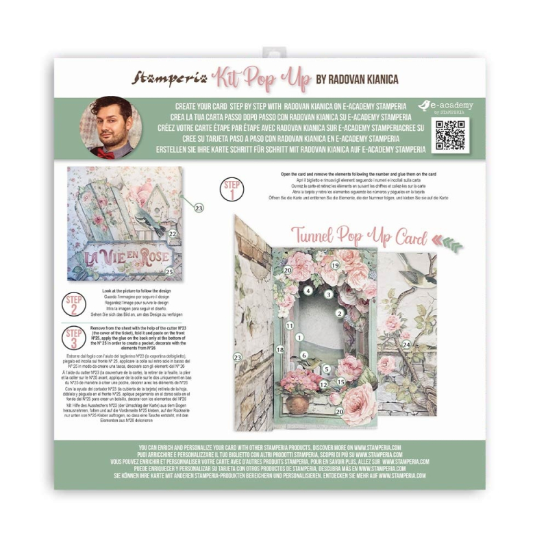 Stamperia Pop Up Kit 12x12 Inch House of Roses Tunnel (SBPOP05)